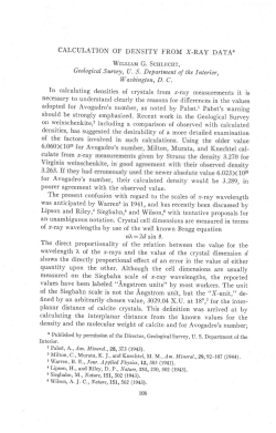 CALCULATION OF DENSITY FROM X-RAY DATA* Wrr