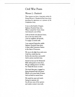 Civil War Poem - Woods Hole Historical Museum