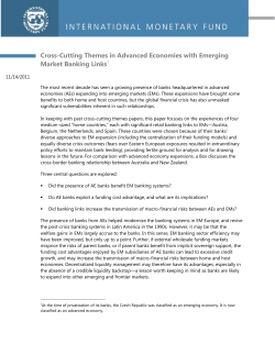 Cross-Cutting Themes in Advanced Economies with Emerging