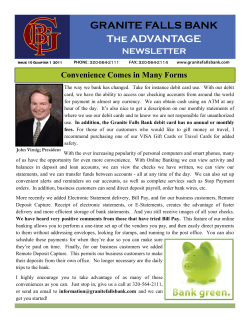 GRANITE FALLS BANK The ADVANTAGE