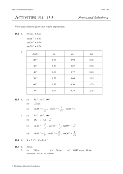 ACTIVITIES 15.1 - 15.5 Notes and Solutions