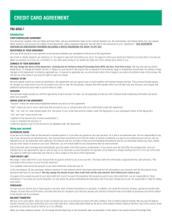 CredIt Card agreement