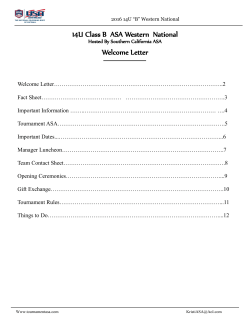 14U Class B ASA Western National Welcome Letter