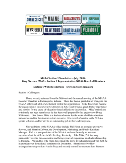 NIAAA Section 1 Newsletter &ndash; July, 2016 Gary Stevens, CMAA