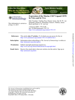 In Vitro and In Vivo Expression of the Murine CD27 Ligand CD70