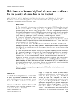 Detritivores in Kenyan highland streams