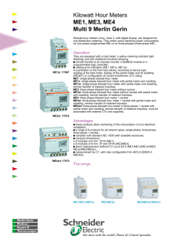 Kilowatt Hour Meters ME1, ME3, ME4 Multi 9 Merlin Gerin