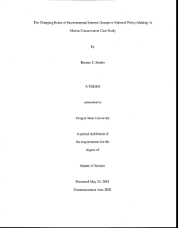 The Changing Roles of Environmental Interest Groups in National