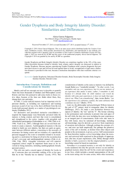 Gender Dysphoria and Body Integrity Identity Disorder