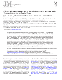 Calls reveal population structure of blue whales