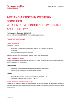Art and Artists in Western societies
