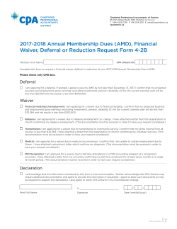 (AMD), Financial Waiver, Deferral or Reduction Request Form 4-2B