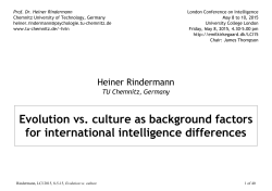 Evolution vs. culture as background factors for