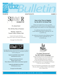August - Temple Beth Zion
