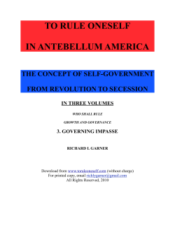 Governing Impasse - To Rule Oneself in Antebellum America
