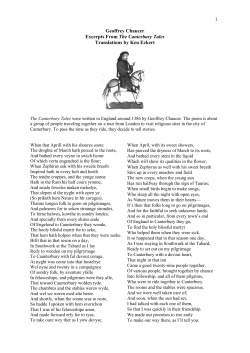 Geoffrey Chaucer Excerpts From The Canterbury Tales
