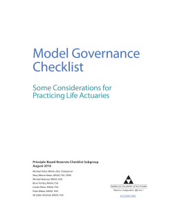 Subgroup Releases Model Governance Checklist