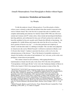 Artaud`s Metamorphosis: From Hieroglyphs to Bodies without Organs