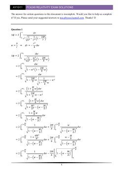 AY10/11 PC4248 RELATIVITY EXAM SOLUTIONS 1 The answer for