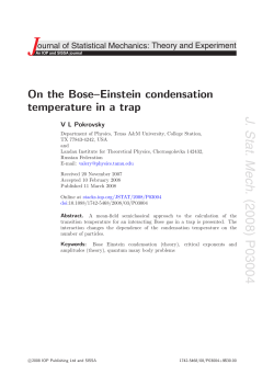 On the Bose--Einstein condensation temperature in a trap