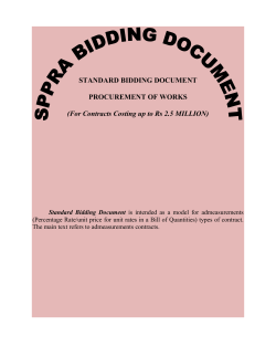 Draft Bidding Document for Works up to 2.5 M