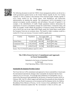 USDA Forest Plan Is based on Agenda 21