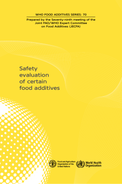 Safety evaluation of certain food additives
