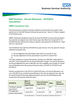 2015/2016 calculations