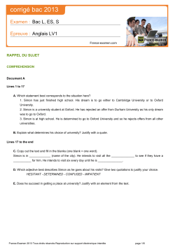 corrig&eacute; bac 2013