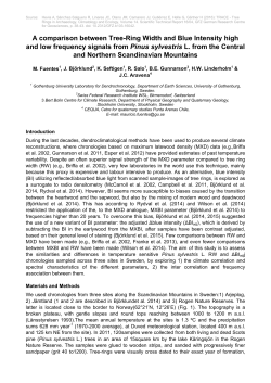 A comparison between Tree-Ring Width and Blue Intensity high and