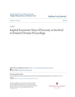 Implied Easements-Ways of Necessity as Involved in Eminent