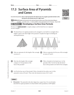 17 . 3 Surface Area of Pyramids and Cones