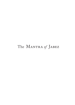 The Mantra of Jabez