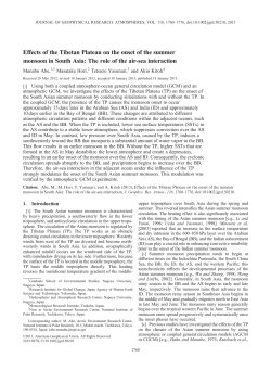 Effects of the Tibetan Plateau on the onsetof the summer monsoon
