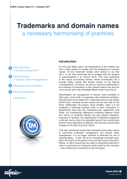 Trademarks and domain names