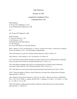 John Patterson Pioneer of 1845 compiled by