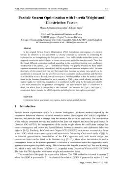 Particle swarm optimization with inertia weight and constriction factor