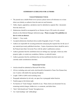 Critical Philosophy of Race 1 SUBMISSION GUIDELINES FOR