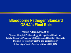 Bloodborne Pathogen Standard OSHA`s Final Rule - nc