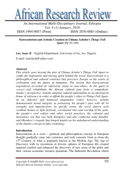 8.Eurocentrism and Artistic Creation in Chinua Achebe`s Things Fall