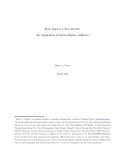 How Much is a Win Worth? An Application to Intercollegiate Athletics