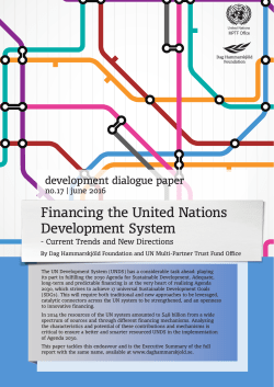 Financing the United Nations Development System