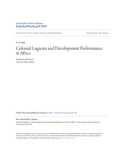 Colonial Legacies and Development Performance in Africa
