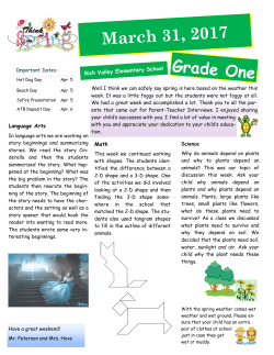 March 31st Newletter