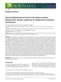 Early establishment of trees at the alpine treeline