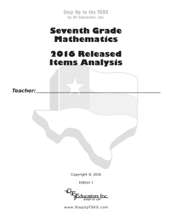 7th Math Released Item Analysis 2016