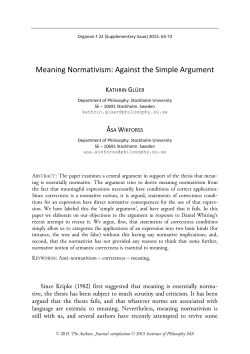 Meaning Normativism: Against the Simple Argument