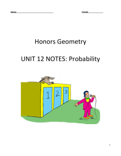 Honors Geometry UNIT 12 NOTES: Probability