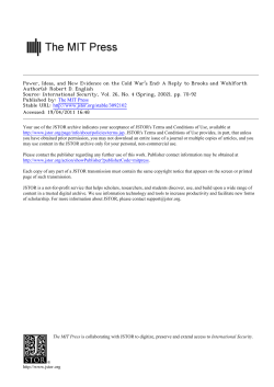 Power, Ideas, and New Evidence on the Cold War`s End: A Reply to