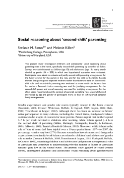 Social reasoning about secondshift parenting
